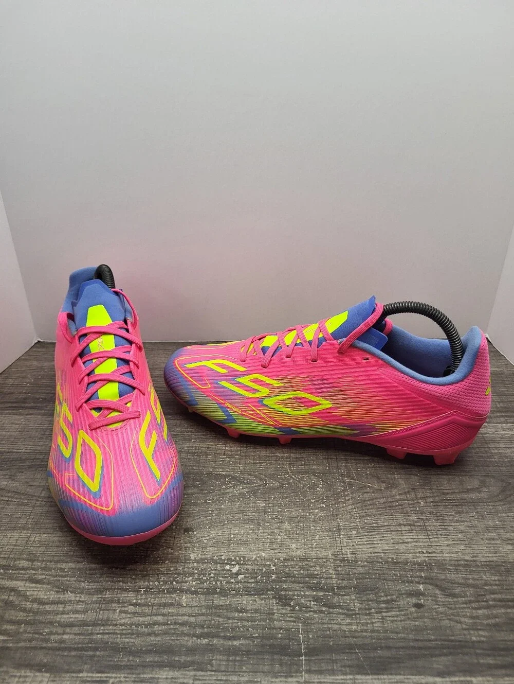 Adidas F50 League FG/MG Soccer Cleats Pink Yellow IE1291 Mens Size 9